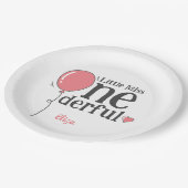 Niedlich Little Miss Onederful Pink Custom Pappteller (Schrägansicht)