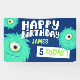 Niedlich Little Monster Blue Banner