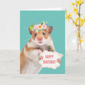 Niedlich Little Mouse Geburtstag Karte (Gelbe Blume)