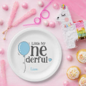 Niedlich Little Mr Onederful Blue Custom Pappteller (Party)