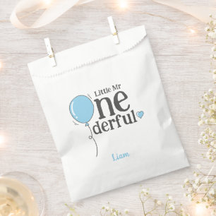 Niedlich Little Mr Onederful First Birthday Blue Geschenktütchen
