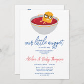 Niedlich Little Nugget Chicken Nugget Baby Boy Dus Einladung (Vorne/Hinten)