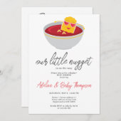 Niedlich Little Nugget Chicken Nugget Girl Babydus Einladung (Vorne/Hinten)