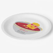 Niedlich Little Nugget Chicken Nugget Girl Babydus Pappteller (Schrägansicht)