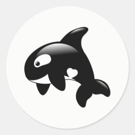 Niedlich Little Orca Runder Aufkleber