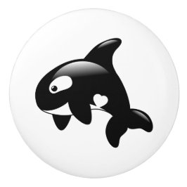 Niedlich Little Orca Whale Keramikknauf