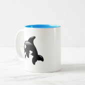 Niedlich Little Orca Whale Zweifarbige Tasse (Vorderseite Links)