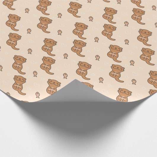 Niedlich Little Otter Geschenkpapier (Ecke)
