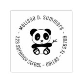 Niedlich Little Panda Bamboo Runde Rede 2 Permastempel (Design)