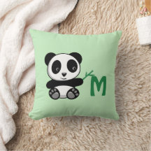 Niedlich Little Panda Bamboo Stick Monogram Green