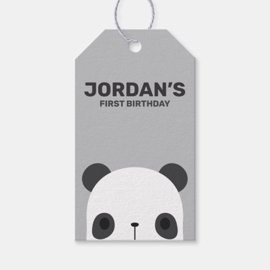 Niedlich Little Panda Bear Geburtstag Geschenkanhänger (Vorderseite)
