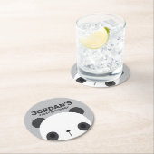 Niedlich Little Panda Bear Geburtstag Runder Pappuntersetzer (Vor Ort)
