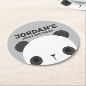Niedlich Little Panda Bear Geburtstag Runder Pappuntersetzer (Angewinkelt)