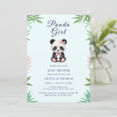 Niedlich Little Panda Girl Babydusche Einladung (Stehend Vorderseite)