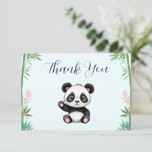 Niedlich Little Panda Greenery Babydusche Dankeskarte