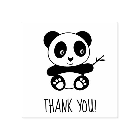 Niedlich Little Panda Holding a Bamboo Stick Viele Gummistempel (Prägung)