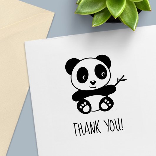Niedlich Little Panda Holding a Bamboo Stick Viele Permastempel