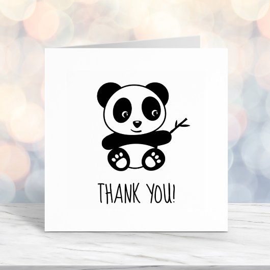 Niedlich Little Panda Holding a Bamboo Stick Viele Permastempel