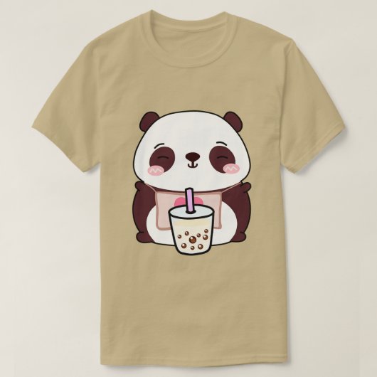 Niedlich Little Panda Lieben Boba T-Shirt (Design vorne)