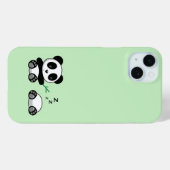 Niedlich Little Pandas auf Green Case-Mate iPhone Hülle (Rückseite (Horizontal))