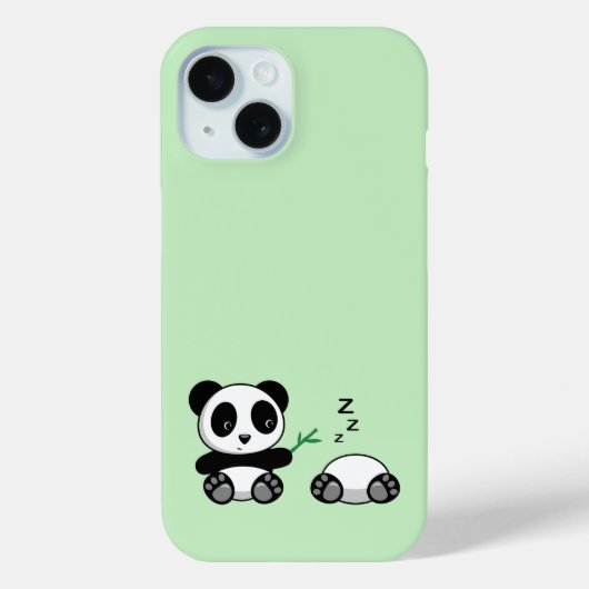 Niedlich Little Pandas auf Green Case-Mate iPhone Hülle (Rückseite)