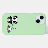 Niedlich Little Pandas auf Green Case-Mate iPhone Hülle (Rückseite (Horizontal))