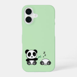 Niedlich Little Pandas auf Green iPhone 16 Hülle