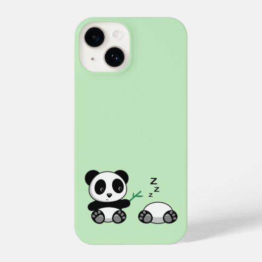 Niedlich Little Pandas auf Green iPhone Hülle (Rückseite)