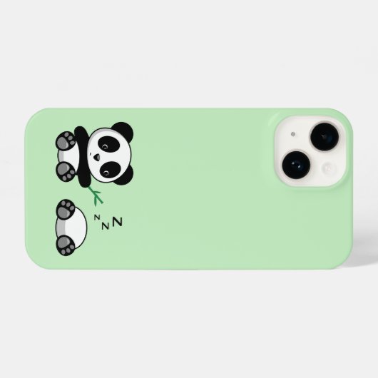 Niedlich Little Pandas auf Green iPhone Hülle (Rückseite (Horizontal))