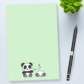 Niedlich Little Pandas auf Green Post-it Klebezettel