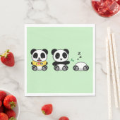 Niedlich Little Pandas auf Green Serviette (Beispiel)