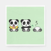 Niedlich Little Pandas auf Green Serviette (Vorderseite)