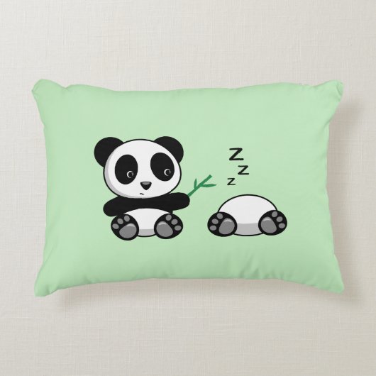 Niedlich Little Pandas auf Green Zierkissen (Vorderseite)