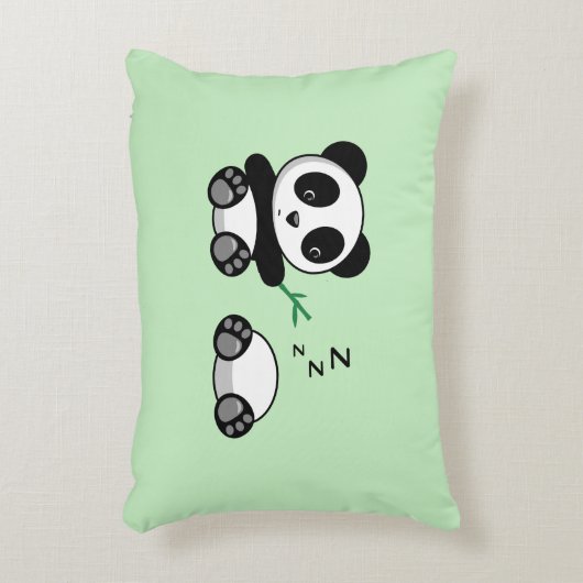 Niedlich Little Pandas auf Green Zierkissen (Vorderseite(Vertikal))