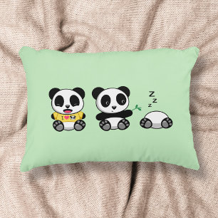 Niedlich Little Pandas auf Green Zierkissen
