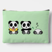 Niedlich Little Pandas auf Green Zubehörtasche (Vorderseite)