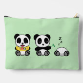 Niedlich Little Pandas auf Green Zubehörtasche (Rückseite)