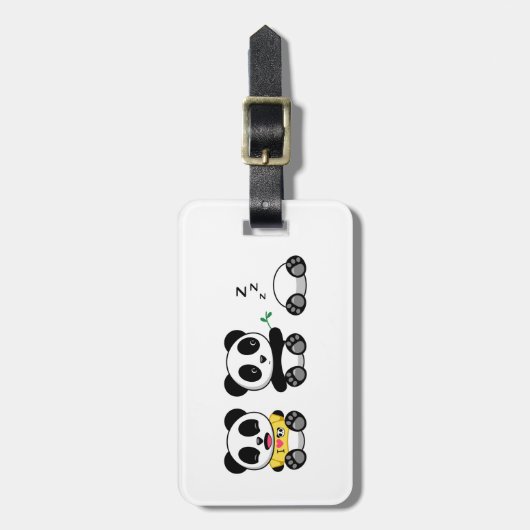 Niedlich Little Pandas auf White Gepäckanhänger (Vorderseite vertikal)