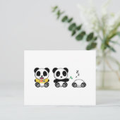 Niedlich Little Pandas auf White Postkarte (Stehend Vorderseite)