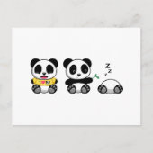 Niedlich Little Pandas auf White Postkarte (Vorderseite)
