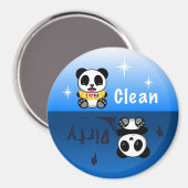 Niedlich Little Pandas Clean Dirty Magnet (Vorderseite/Rückseite)
