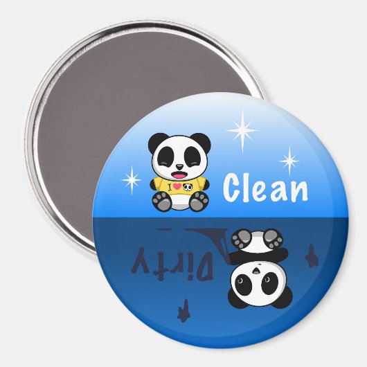 Niedlich Little Pandas Clean Dirty Magnet (Vorderseite/Rückseite)