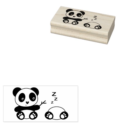 Niedlich Little Pandas Gummistempel (Stempel)