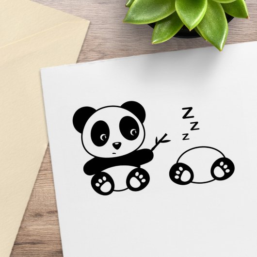 Niedlich Little Pandas Gummistempel