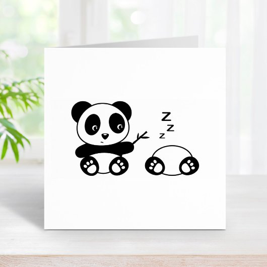 Niedlich Little Pandas Gummistempel
