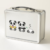 Niedlich Little Pandas Metall Brotdose (Rückseite)