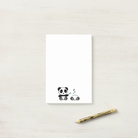 Niedlich Little Pandas Post-it Klebezettel (Auf Schreibtisch)