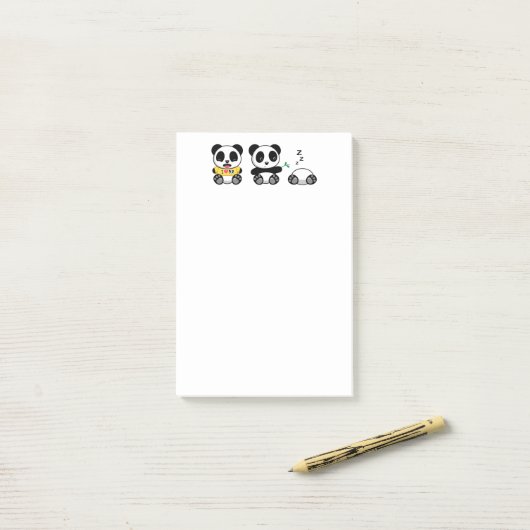Niedlich Little Pandas Post-it Klebezettel (Auf Schreibtisch)