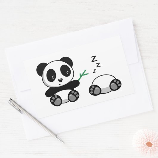 Niedlich Little Pandas Rechteckiger Aufkleber (Umschlag)