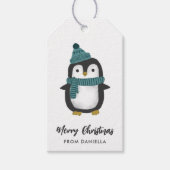 Niedlich Little Penguin Personalisierte Weihnachte Geschenkanhänger (Vorderseite)